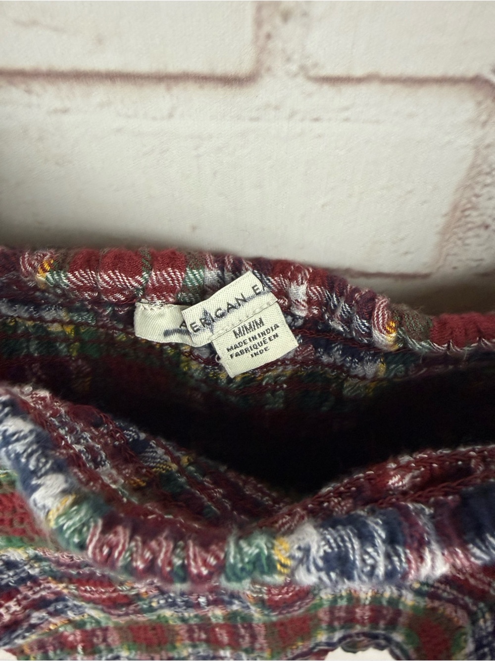 Plaid Smocked Puff Sleeve Crop Top - Red Green Plaid‎ - Picture 3 of 5